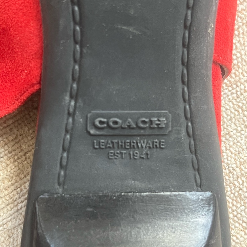 Coach Red Suede Sandra Kitten Slingback Heels. Women’s Size: 6 1/2 . - Picture 10 of 11